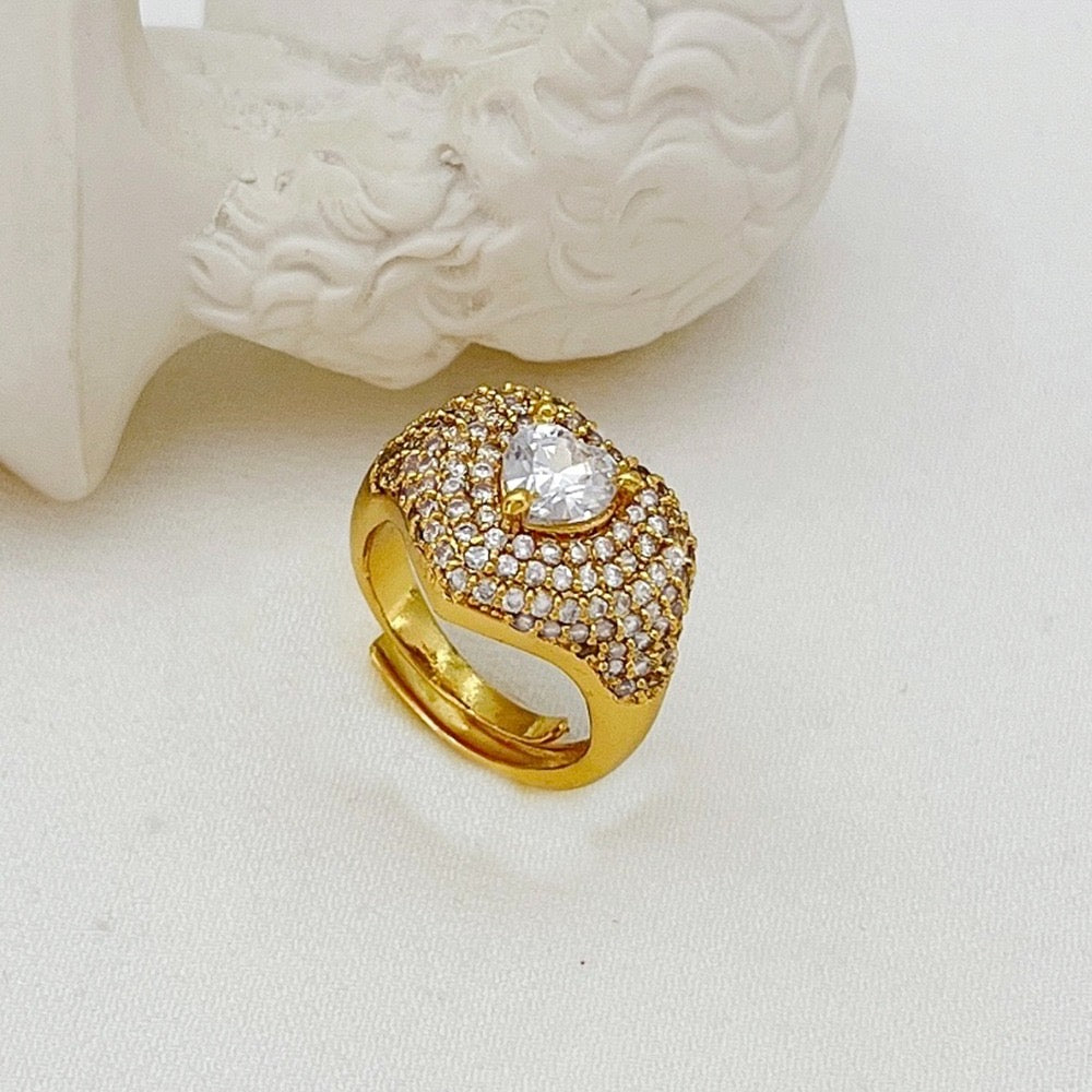 Carry me Adore - anillo enchapado en oro 18k color blanco - Podios