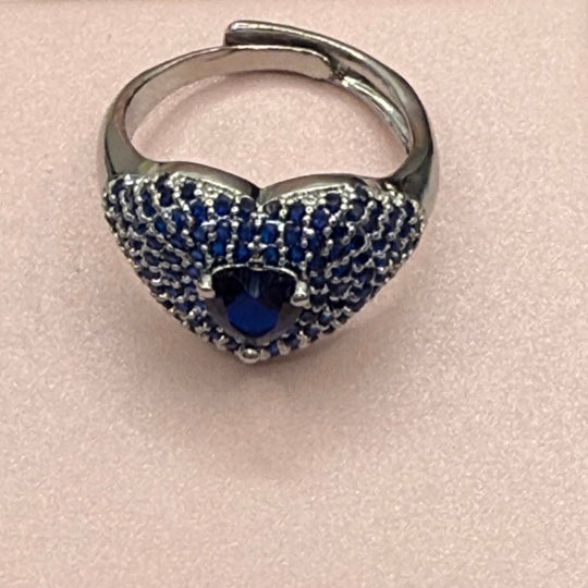 Carry me Adore - anillo enchapado en plata 925 con circón azul - Podios