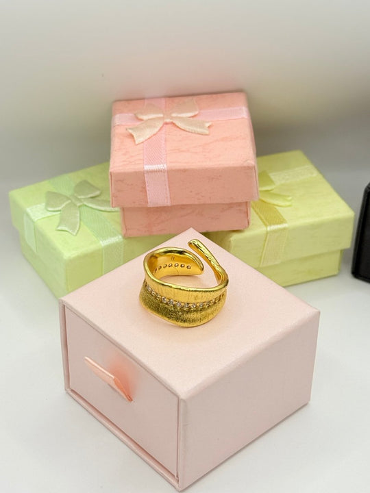 Carry me Craft - anillo ajustable bañado en oro de 18k - Podios
