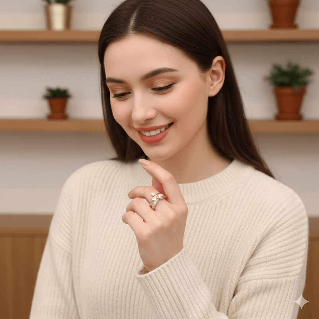 Carry me Estrella Fugaz™ Exclusivo anillo de 3 estrellas en doble capa, bañado en oro y ajustable - Podios