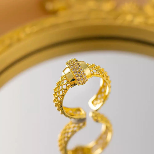 Carry me GTX Lisieux - anillo enchapado en oro 14k con circones brillantes - Podios