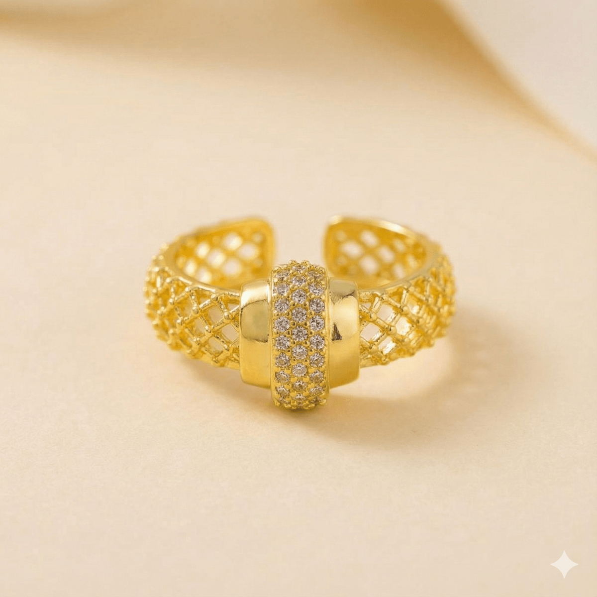 Carry me GTX Lisieux - anillo enchapado en oro 14k con circones brillantes - Podios