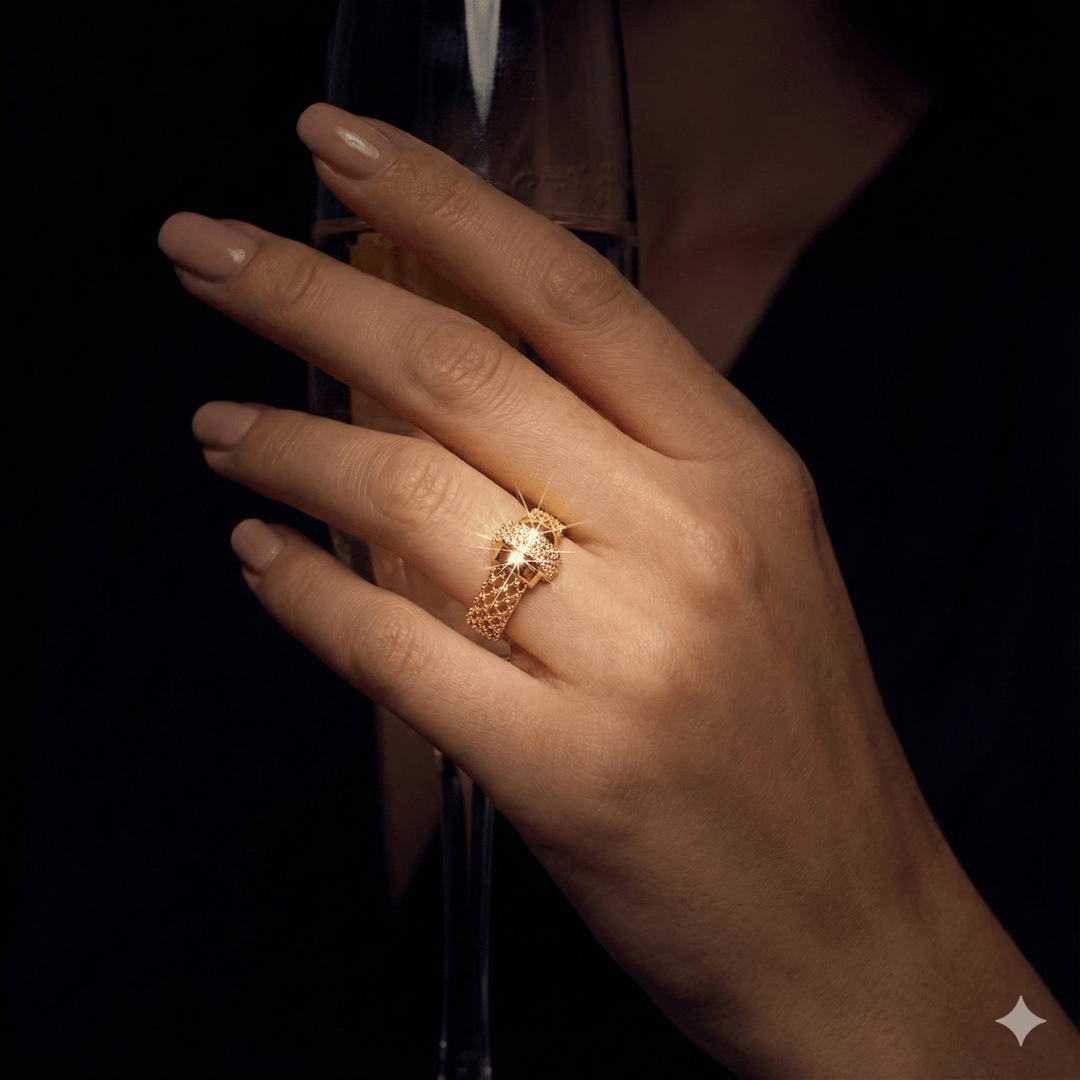 Carry me GTX Lisieux - anillo enchapado en oro 14k con circones brillantes - Podios