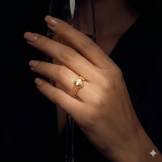 Carry me GTX Lisieux - anillo enchapado en oro 14k con circones brillantes - Podios