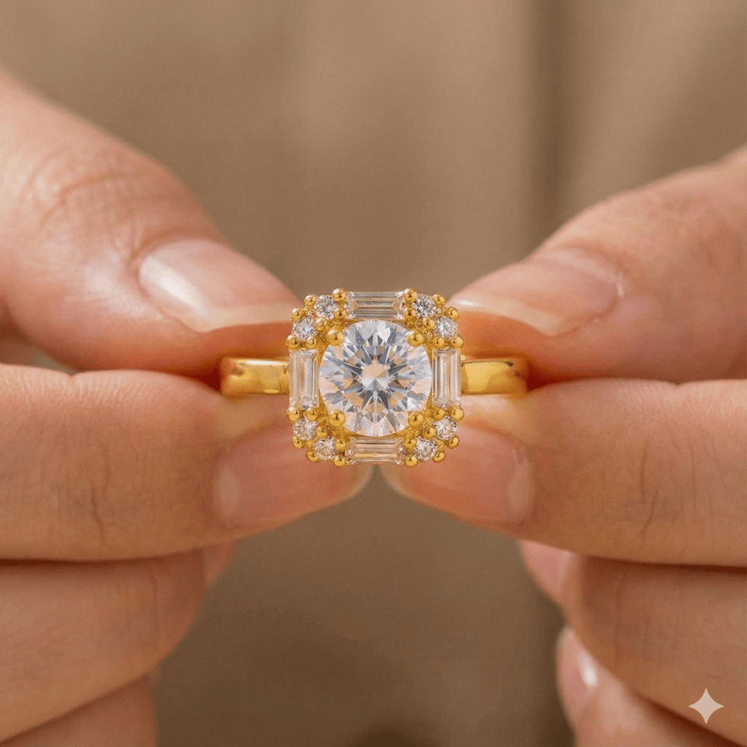 Carry me GTX Orleans - anillo enchapado en oro 14k con cristal central - Podios