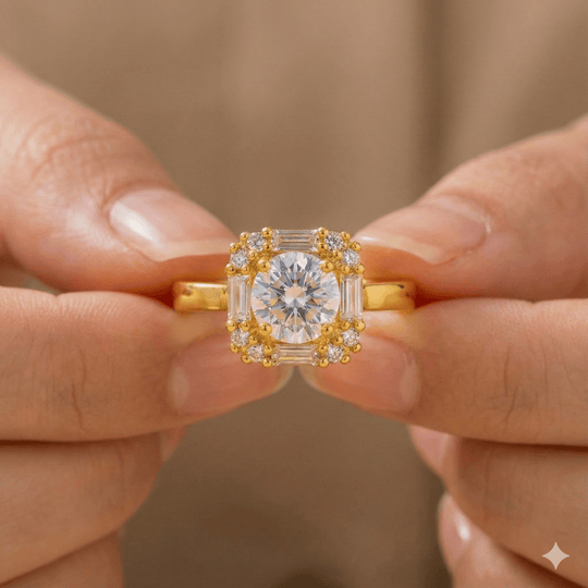 Carry me GTX Orleans - anillo enchapado en oro 14k con cristal central - Podios