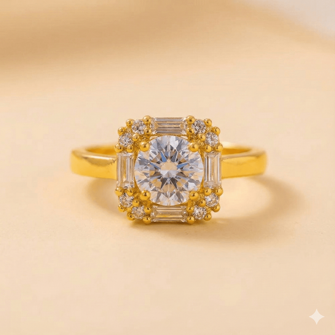 Carry me GTX Orleans - anillo enchapado en oro 14k con cristal central - Podios