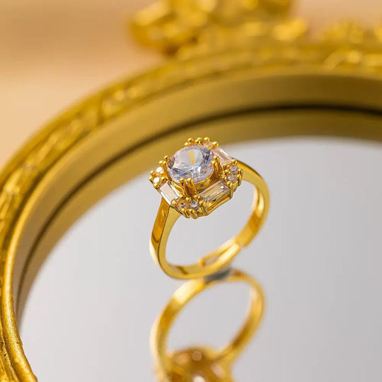 Carry me GTX Orleans - anillo enchapado en oro 14k con cristal central - Podios