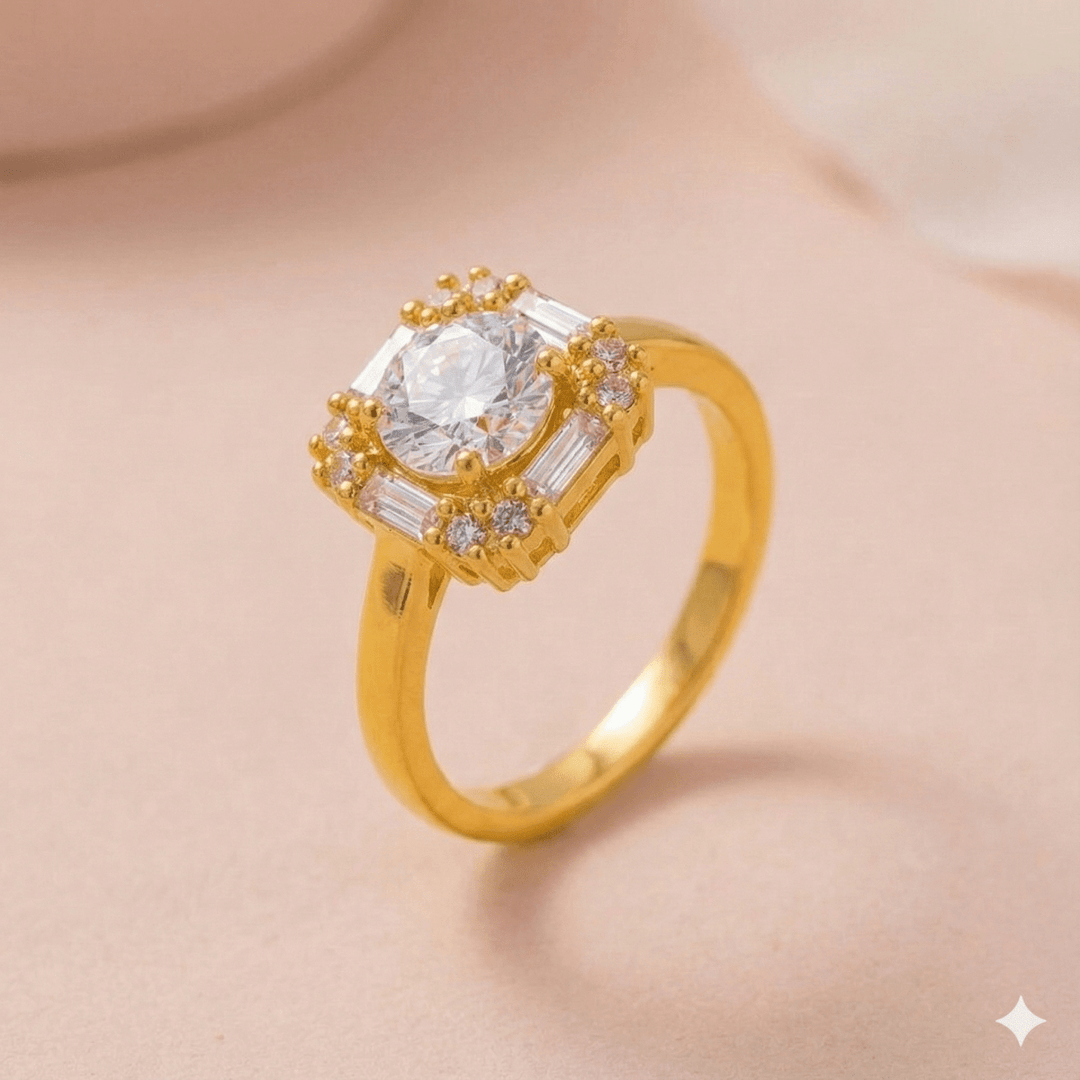 Carry me GTX Orleans - anillo enchapado en oro 14k con cristal central - Podios