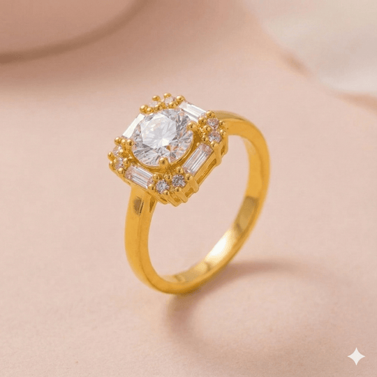 Carry me GTX Orleans - anillo enchapado en oro 14k con cristal central - Podios