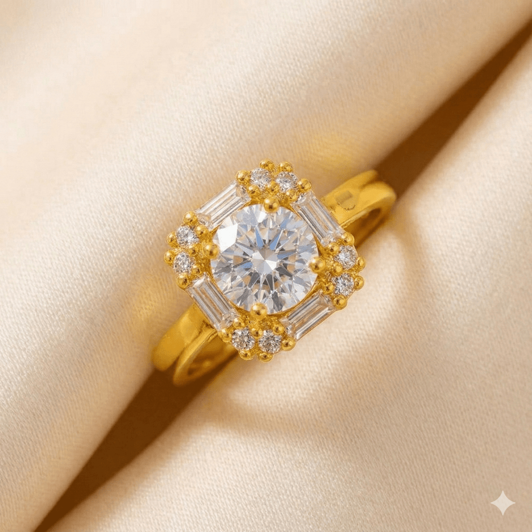 Carry me GTX Orleans - anillo enchapado en oro 14k con cristal central - Podios