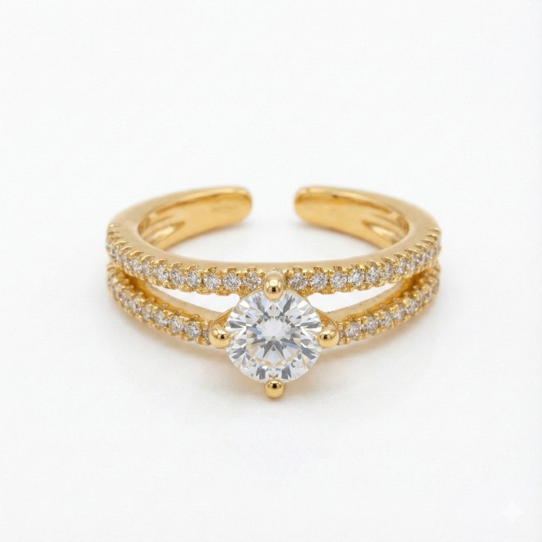 Carry me Joy - anillo ajustable bañado en oro de 14k - Podios