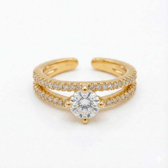 Carry me Joy - anillo ajustable bañado en oro de 14k - Podios