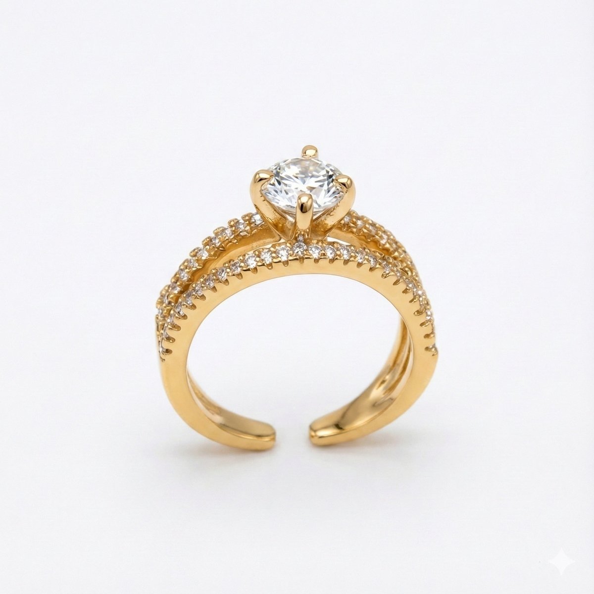 Carry me Joy - anillo ajustable bañado en oro de 14k - Podios