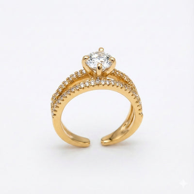 Carry me Joy - anillo ajustable bañado en oro de 14k