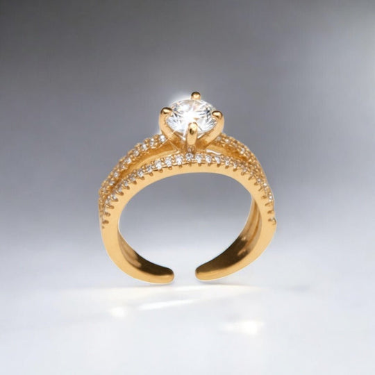 Carry me Joy - anillo ajustable bañado en oro de 18k - Podios