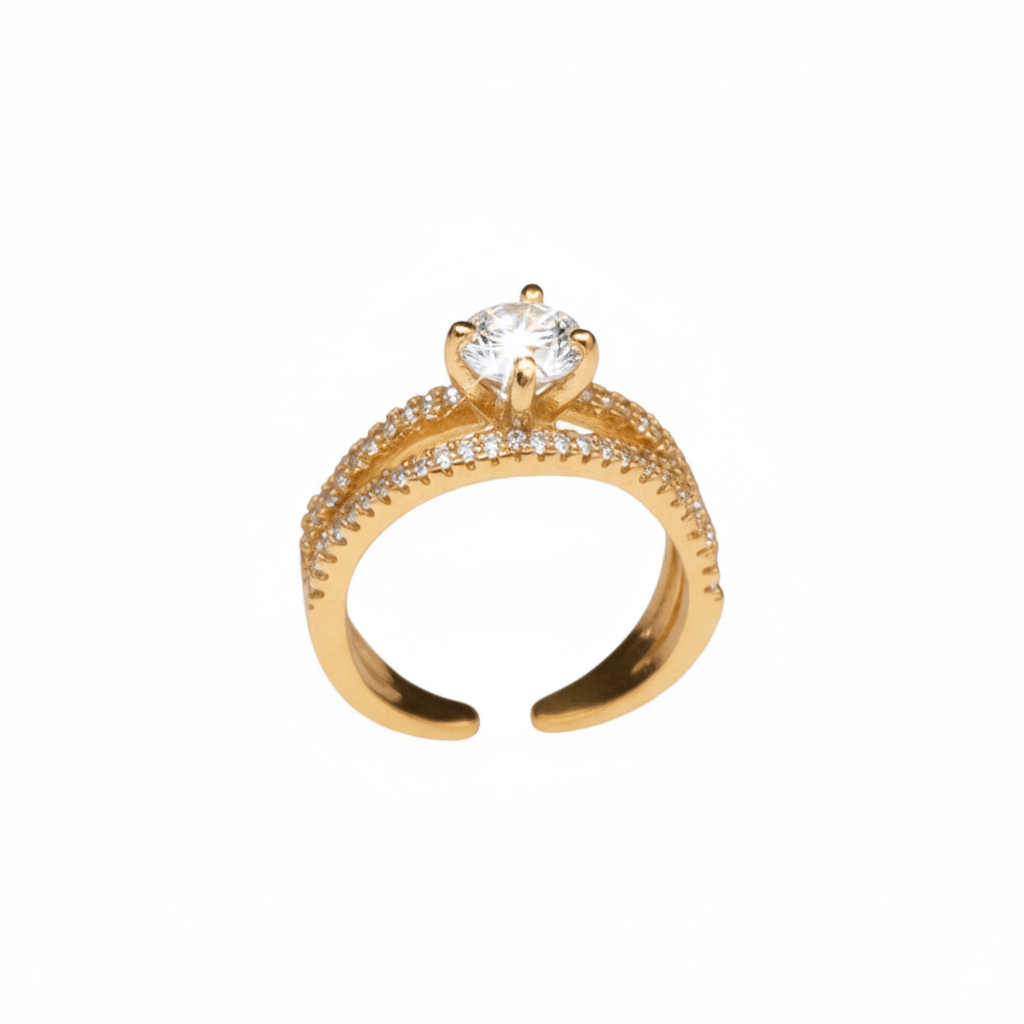 Carry me Joy - anillo ajustable bañado en oro de 18k - Podios