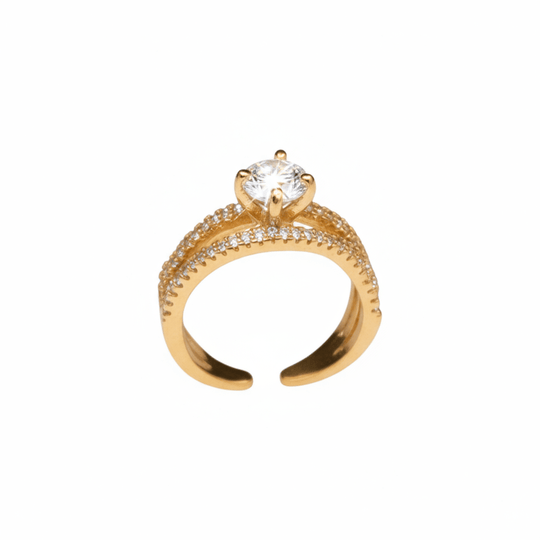 Carry me Joy - anillo ajustable bañado en oro de 18k - Podios
