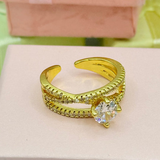 Carry me Joy - anillo ajustable bañado en oro de 18k - Podios