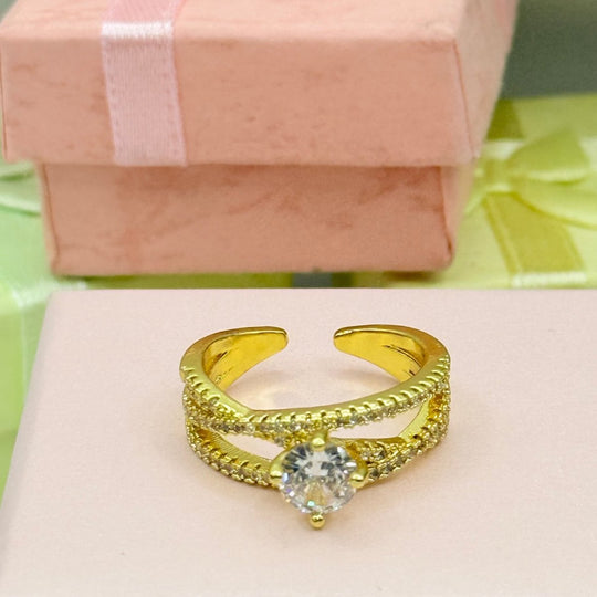 Carry me Joy - anillo ajustable bañado en oro de 18k - Podios