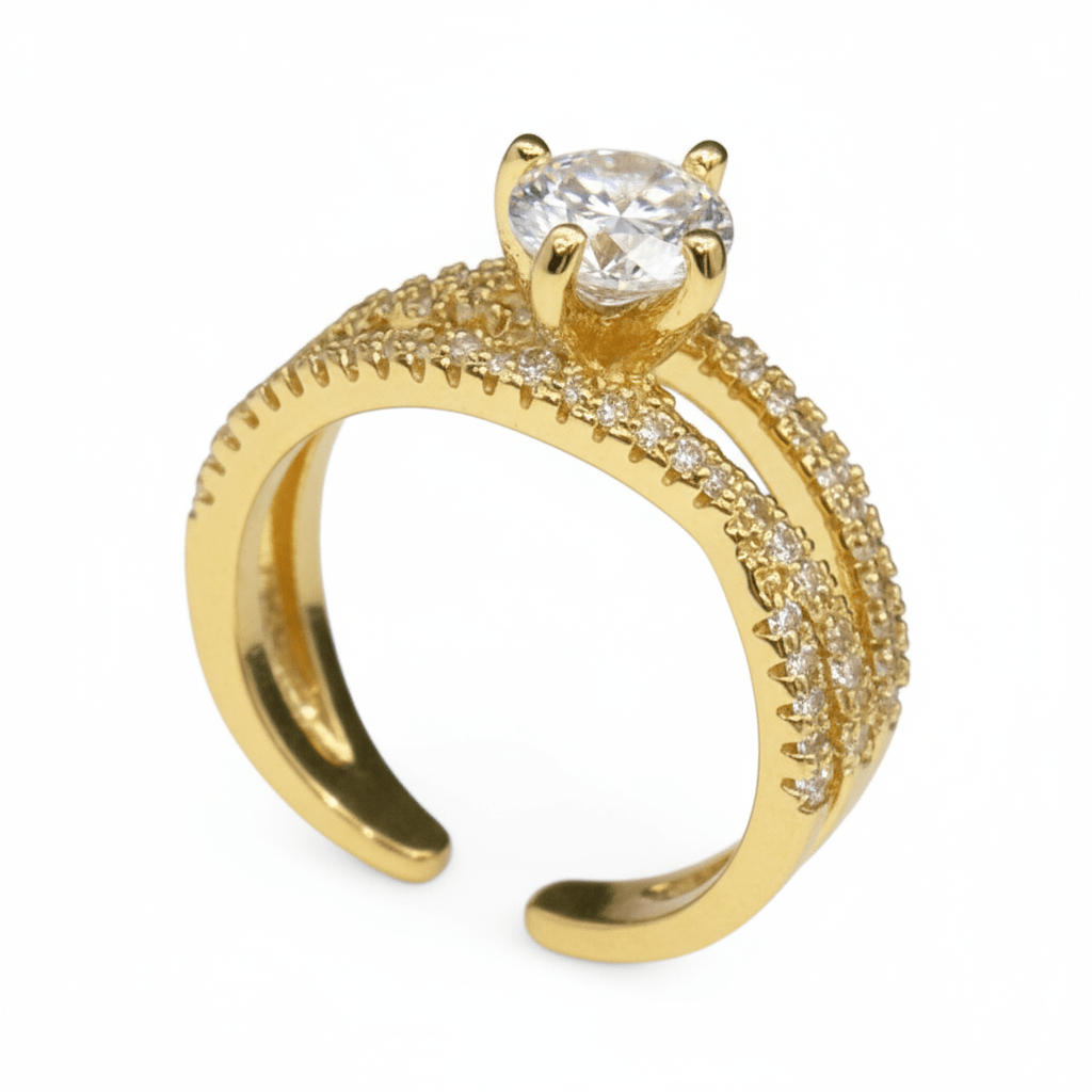 Carry me Joy - anillo ajustable bañado en oro de 18k - Podios