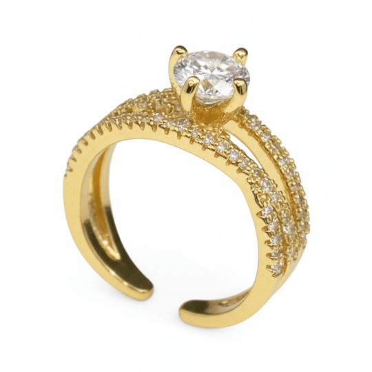 Carry me Joy - anillo ajustable bañado en oro de 18k - Podios