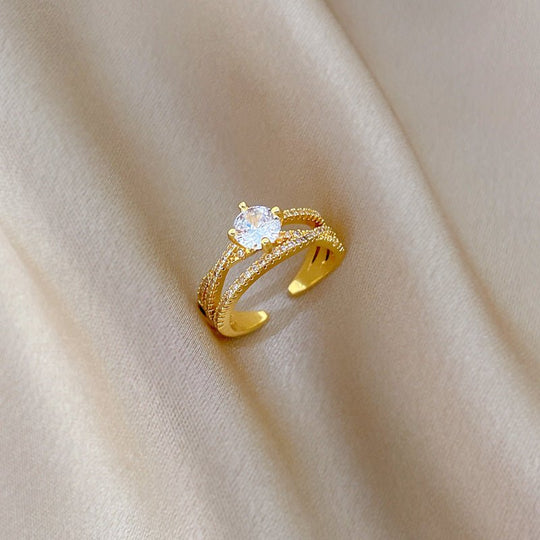 Carry me Joy - anillo ajustable bañado en oro de 18k - Podios