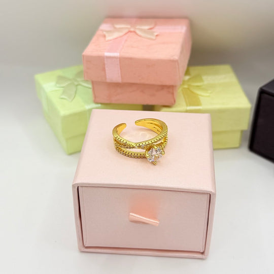 Carry me Joy - anillo ajustable bañado en oro de 18k - Podios