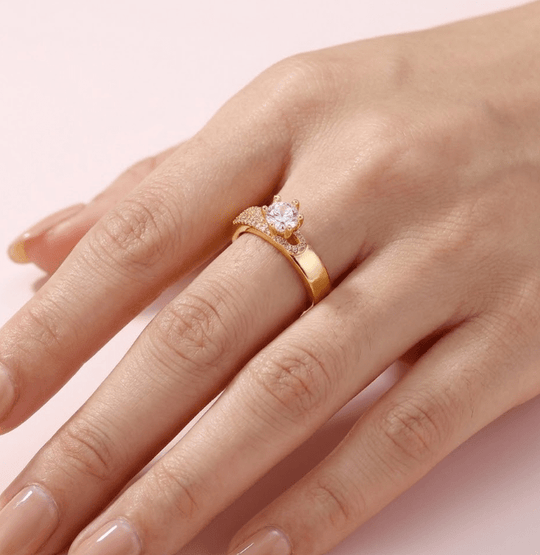 Carry me Luxury™ Anillo ajustable bañado en oro 14k - Podios