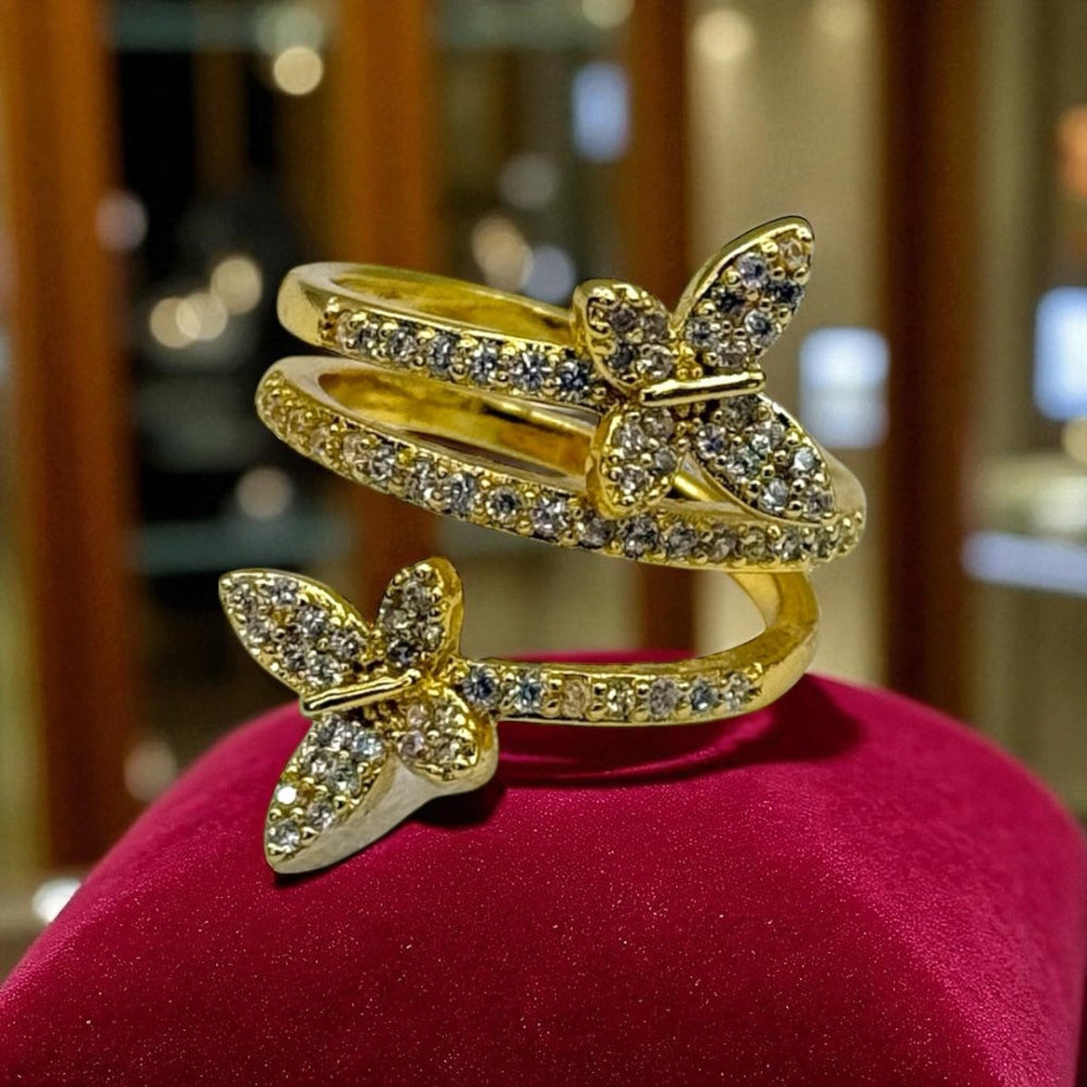 Carry me Mariposa™ Anillo ajustable de acero inoxidable - Podios