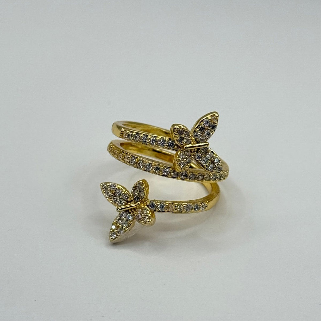Carry me Mariposa™ Anillo ajustable de acero inoxidable - Podios