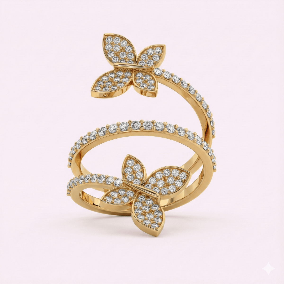 Carry me Mariposa™ Anillo ajustable de acero inoxidable - Podios