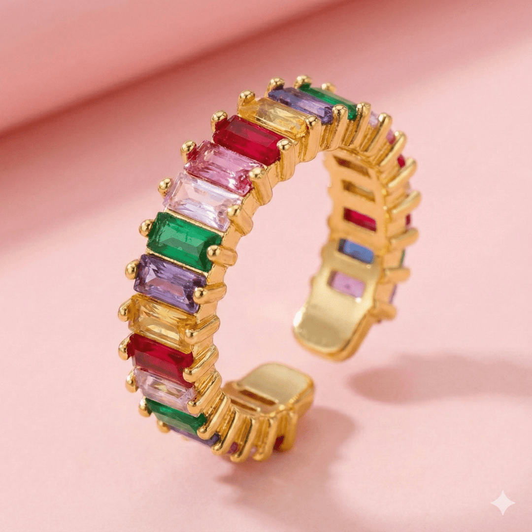 Carry me Rainbow™ Anillo ajustable de acero inoxidable - Podios