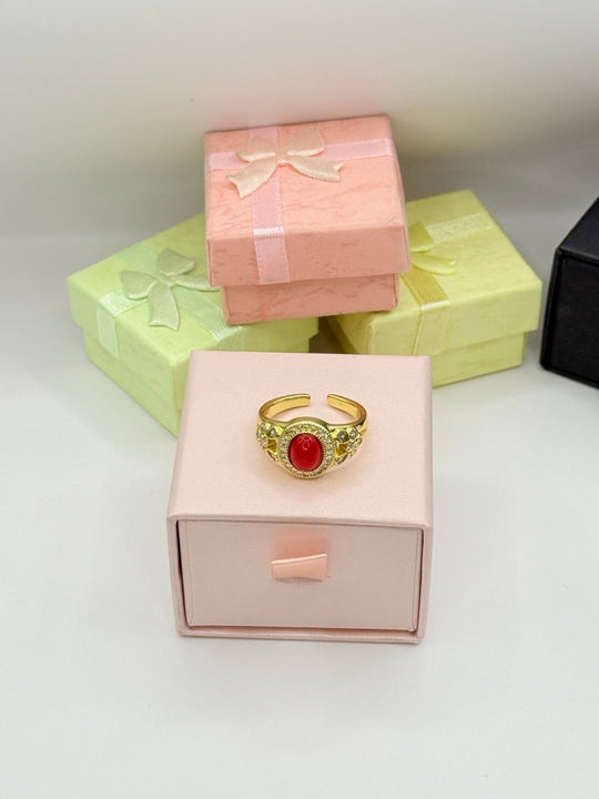 Carry me Red - anillo ajustable bañado en oro de 18k - Podios