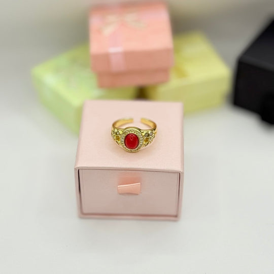 Carry me Red - anillo ajustable bañado en oro de 18k - Podios