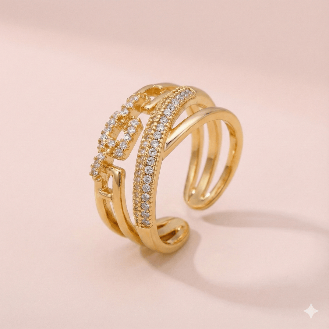 Carry me Singular™ Anillo ajustable de acero inoxidable - Podios