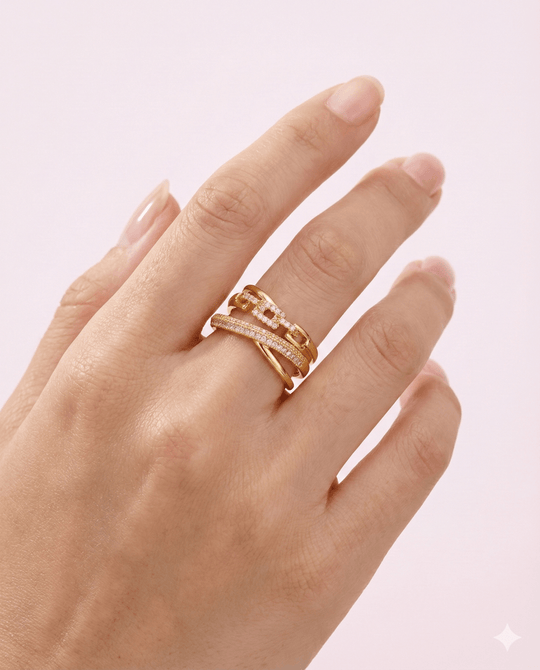 Carry me Singular™ Anillo ajustable de acero inoxidable - Podios