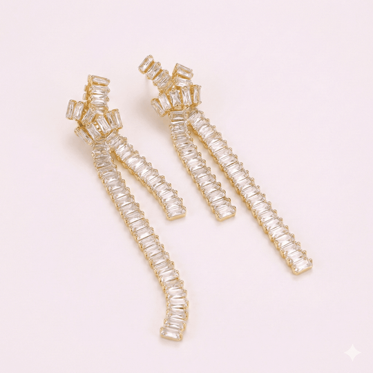 Colgantes Steps of Wonders™ Aros estilo colgante bañados en oro 14k con brillantes - Podios