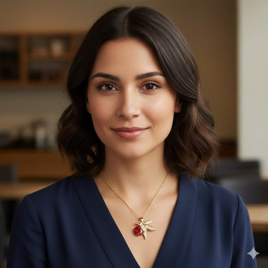 Collar Alas de Amor - Un colibrí que simboliza amor y energía, con circones brillantes y caja giratoria incluida - Podios