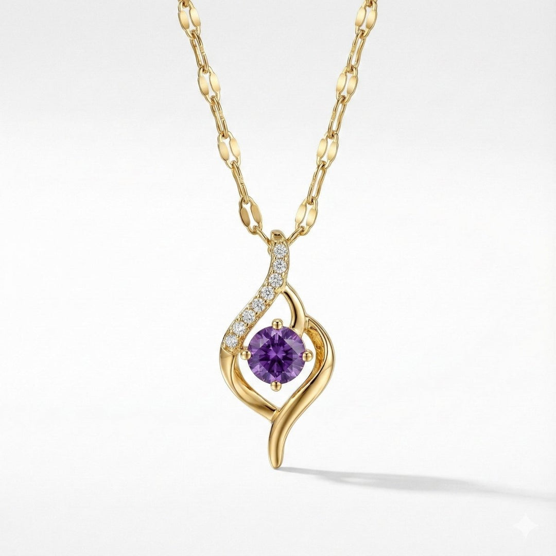 Collar Amatista Dorado - Podios