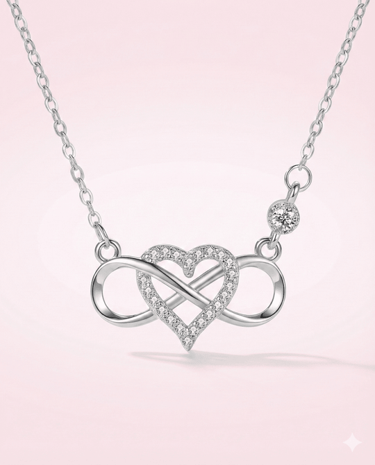 Collar Éternité d'Amour - Plata 925 con diseño de infinito entrelazado con un corazón - Podios