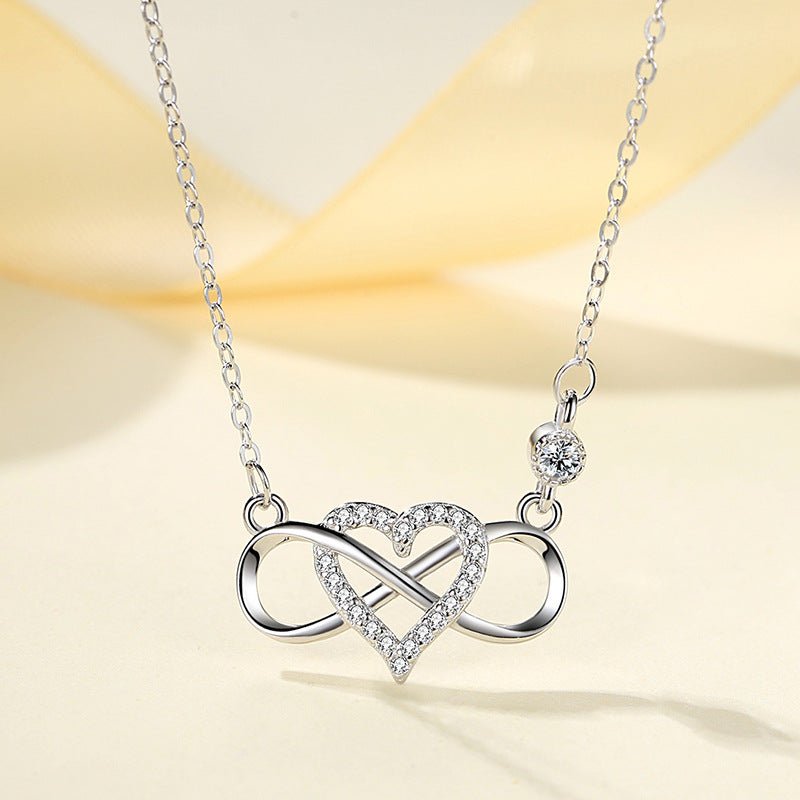 Collar Éternité d'Amour - Plata 925 con diseño de infinito entrelazado con un corazón - Podios