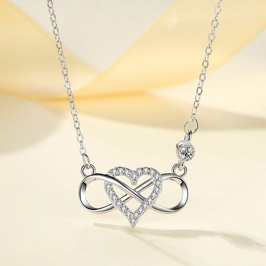 Collar Éternité d'Amour - Plata 925 con diseño de infinito entrelazado con un corazón - Podios