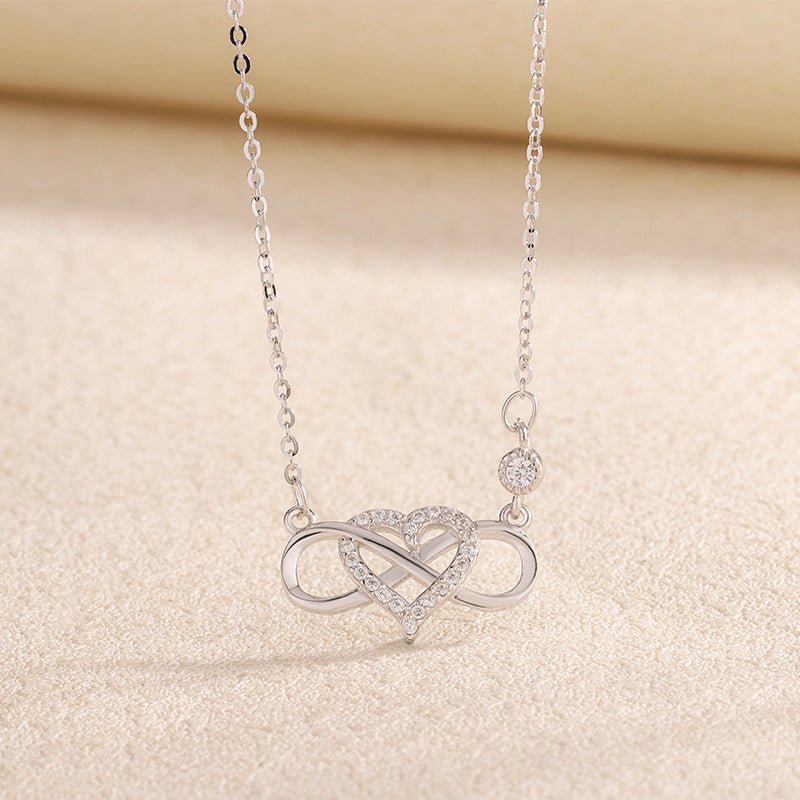 Collar Éternité d'Amour - Plata 925 con diseño de infinito entrelazado con un corazón - Podios