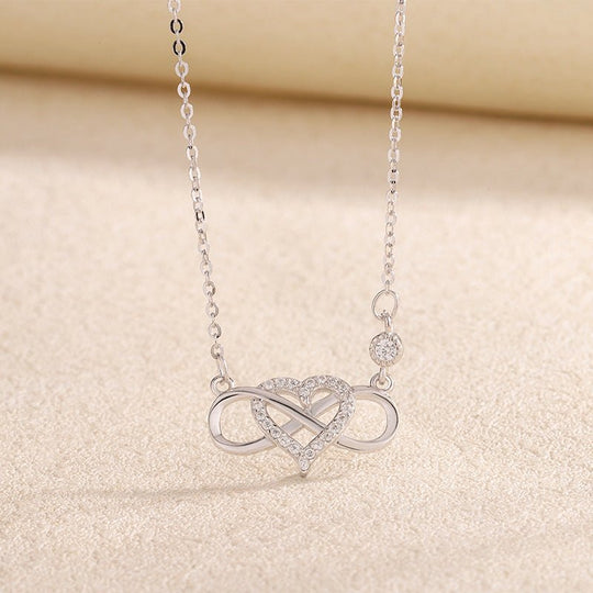 Collar Éternité d'Amour - Plata 925 con diseño de infinito entrelazado con un corazón - Podios