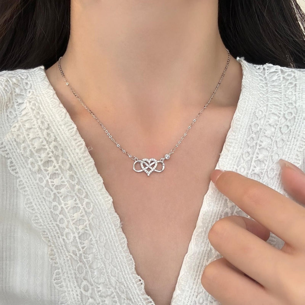 Collar Éternité d'Amour - Plata 925 con diseño de infinito entrelazado con un corazón - Podios