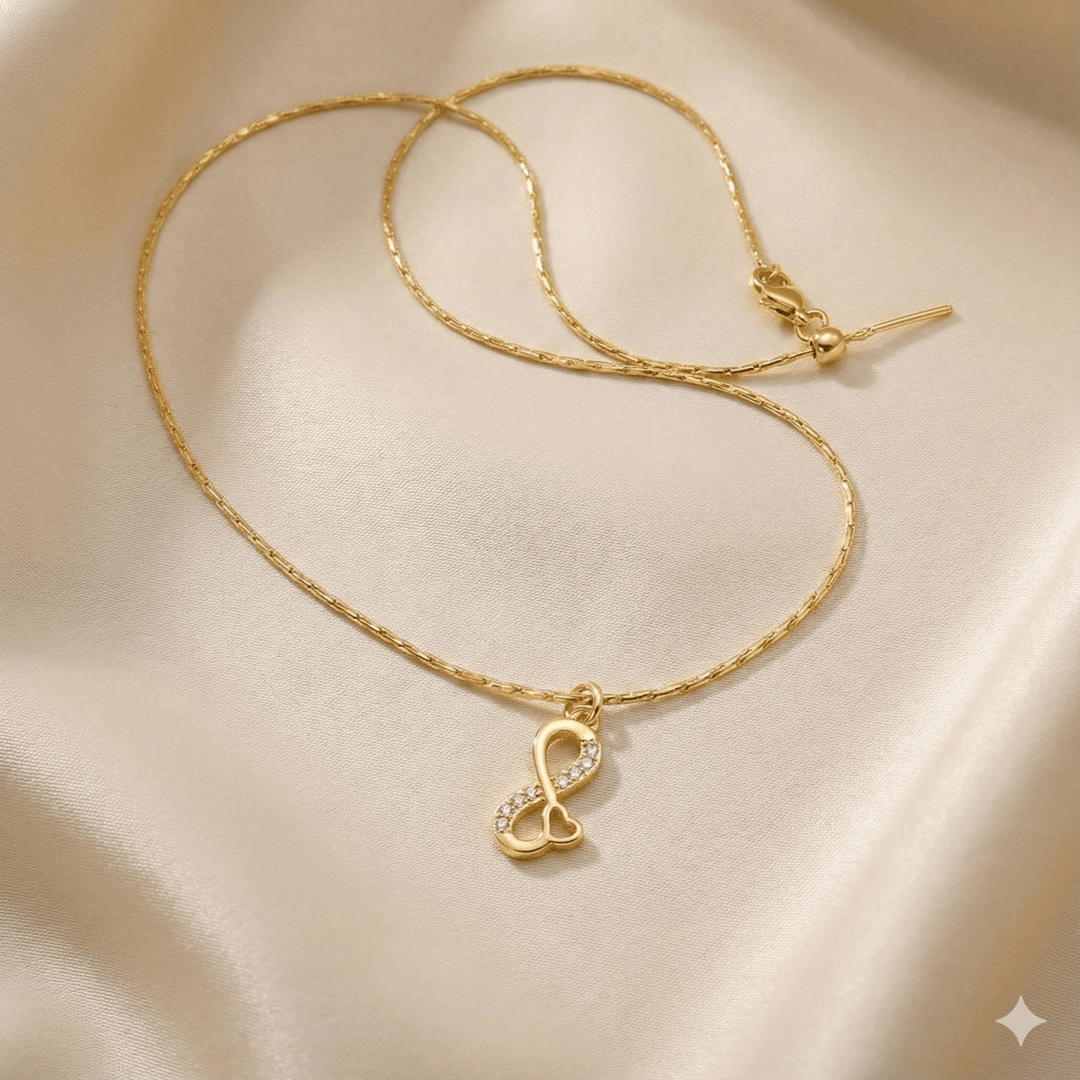 Collar Infinity Golden - Collar enchapado en oro 18k de infinito - Podios