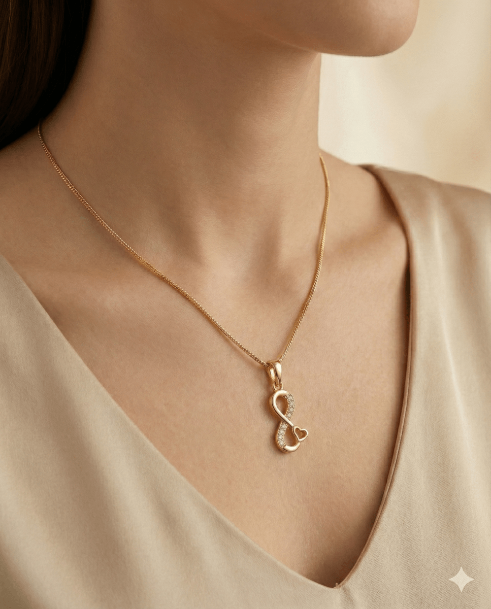 Collar Infinity Golden - Collar enchapado en oro 18k de infinito - Podios