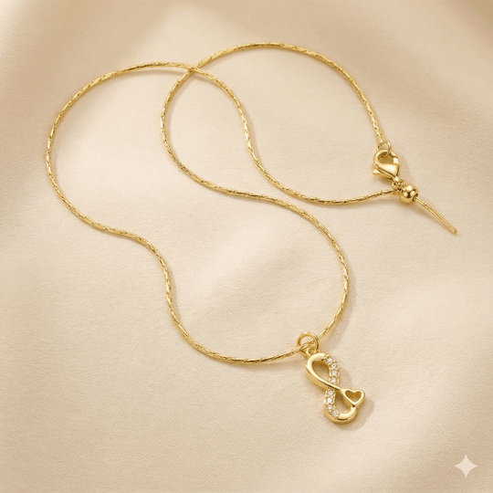 Collar Infinity Golden - Collar enchapado en oro 18k de infinito - Podios