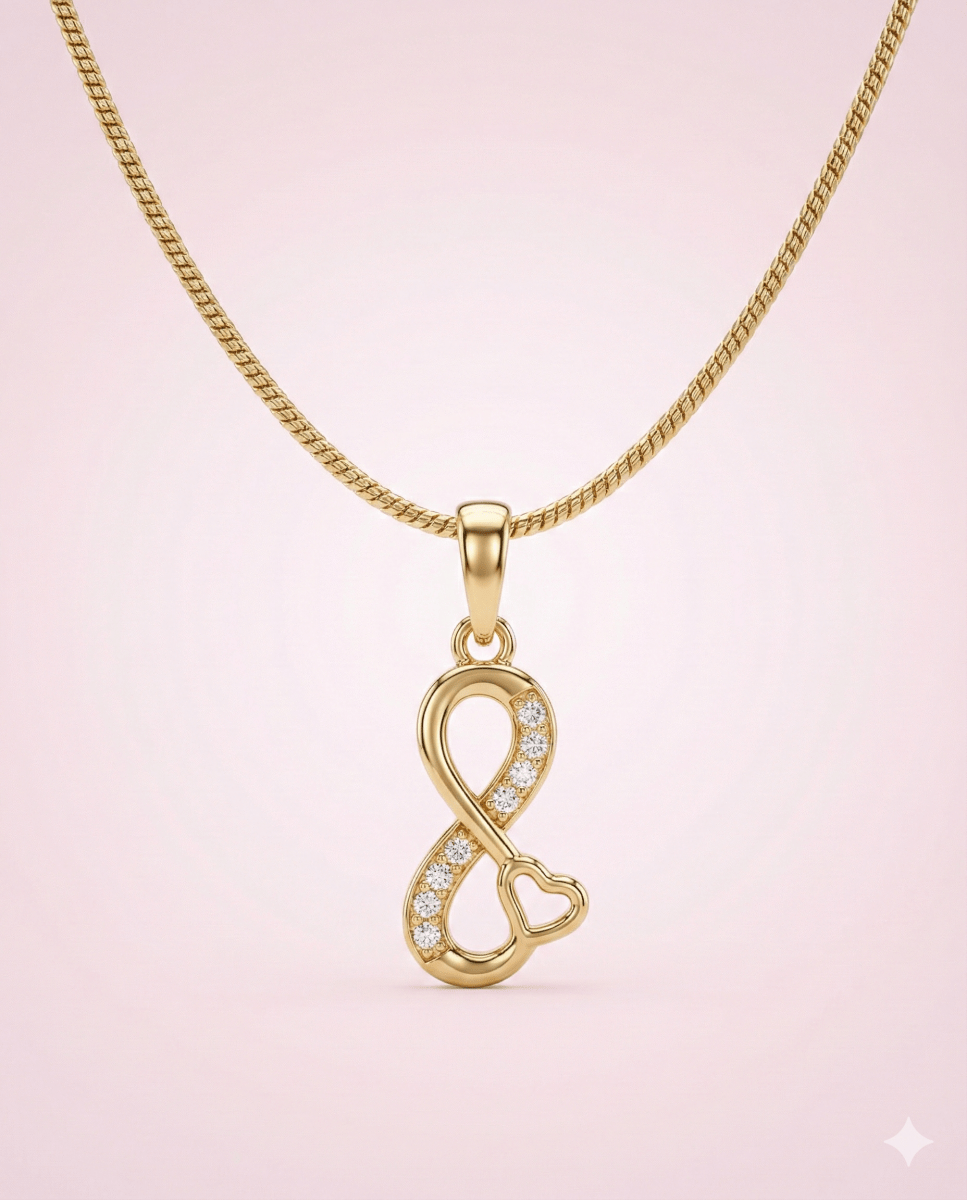 Collar Infinity Golden - Collar enchapado en oro 18k de infinito - Podios